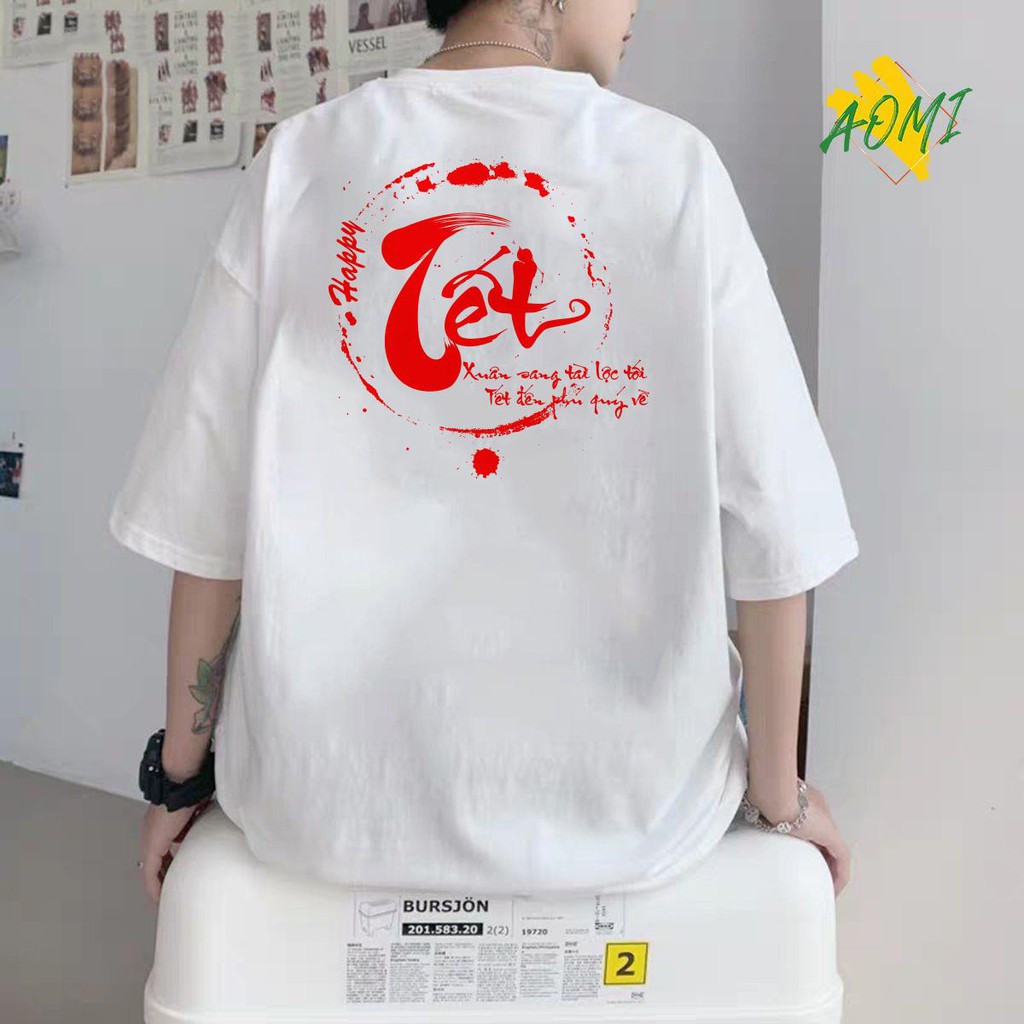 ÁO THUN UNISEX AOMI ĐẶC BIỆT TẾT TÀI LỘC MAY MẮN TAY NGẮN TAY LỠ NAM NỮ AOMIVN THỜI TRANG