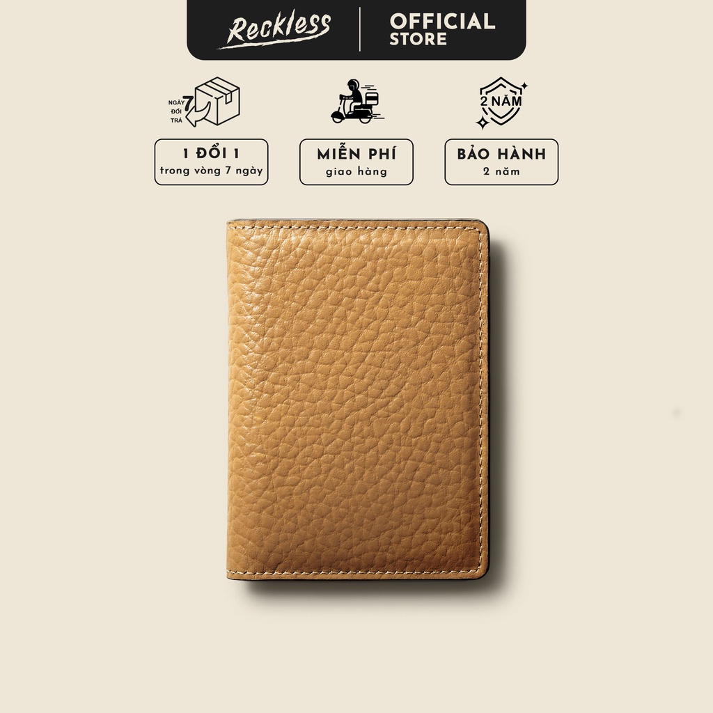 Ví Da Gập Đôi Reckless - Jack Slim Wallet - Da Nappa - 3 Màu Trơn