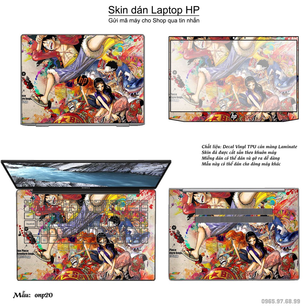 Skin dán Laptop HP in hình One Piece nhiều mẫu 21 (inbox mã máy cho Shop)