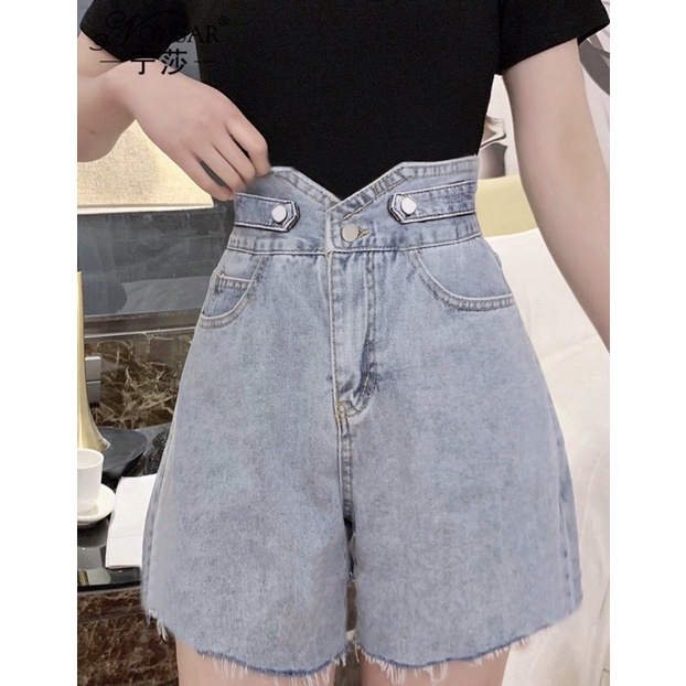 Quần Short Ngố Jean Nữ Trơn Size Đại Lưng Cao Kiểu Từ 40kg đến 80kg Hàng VNXK Bigsize MS32