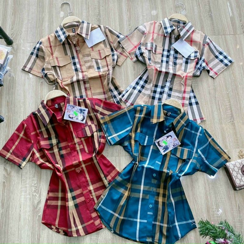 Áo sơ mi caro sọc BB nhiều màu hàng QC