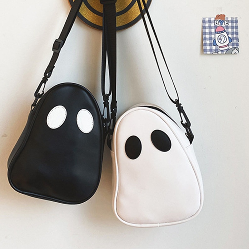 Túi Đeo Chéo Da PU Hình Ma Vui Nhộn Phong Cách Punk Halloween Cho Nữ