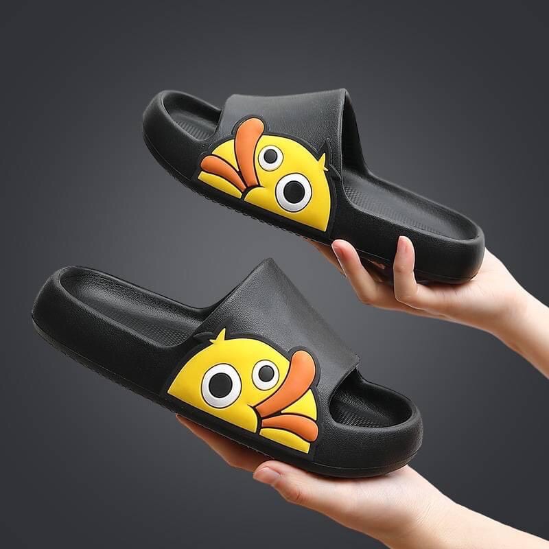 Dép Lê Bành Mì Nam Nữ Unisex Gà Vịt  Đế Cao 3cm Quai Ngang Động Đế Trẻ Trung Năng Động