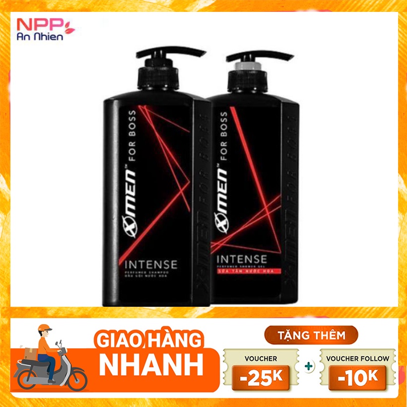 Combo Dầu gội nước hoa 650g + Sữa tắm nước hoa X-Men for Boss Intense 650g - NPP AN NHIÊN TV