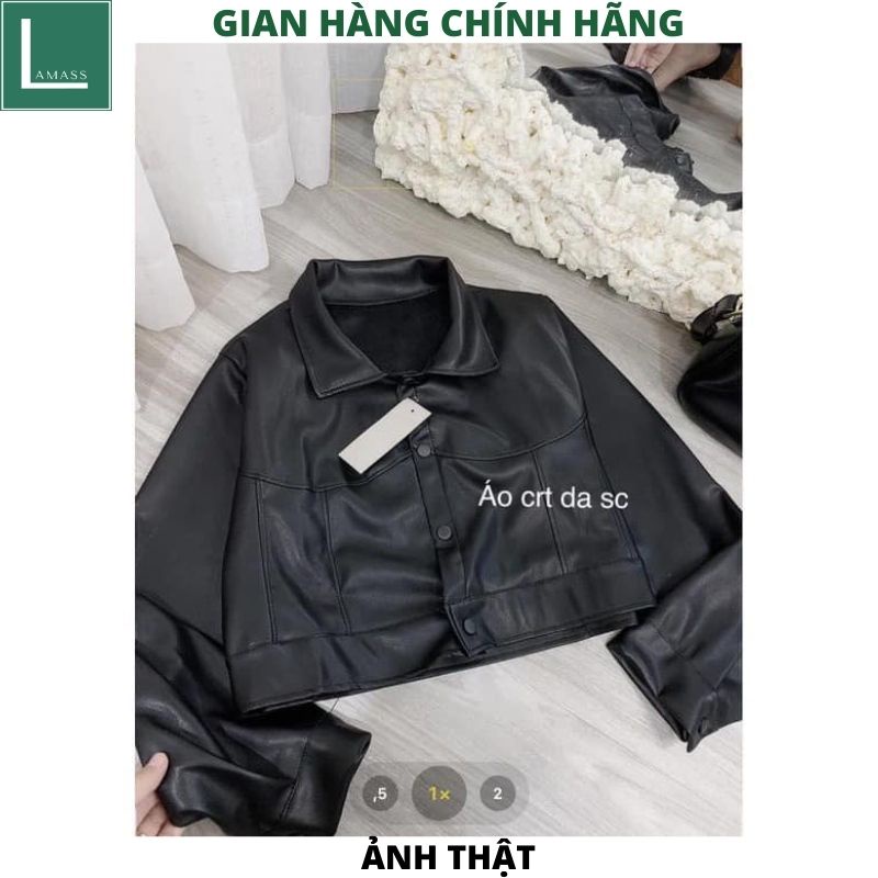 Áo khoác da croptop basic, áo khoác da nữ phong cách cá tính trẻ trung năng động mặc đi chơi đi học đi làm -LAMASS