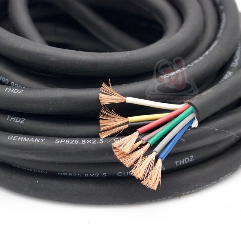 Dây loa 8 ruột 2.5mm dây đông nguyên chất dây dẻo mềm dây sommer germany cuộn 100m, dây loa sommer