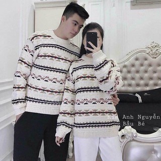 Áo len thổ cẩm oversize mặc đôi nam nữ