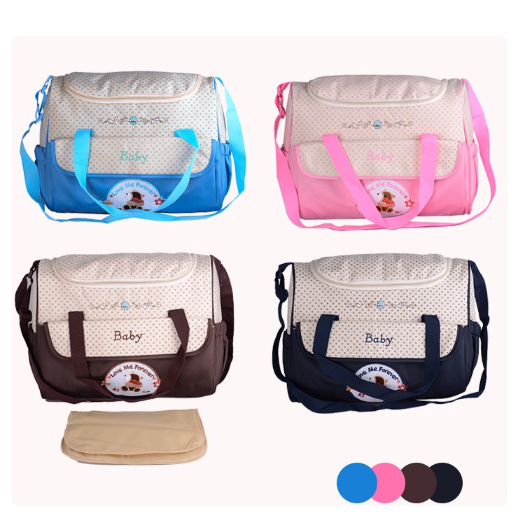 Set 5 Túi Xách Đa Năng Cỡ Lớn Chống Thấm Nước Họa Tiết Hoạt Hình Cho Mẹ Bỉm Sữa