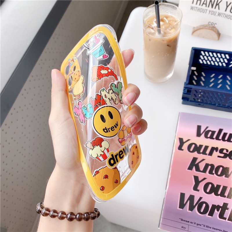 Vỏ iPhone iPhone 11 Pro Max / iPhone12 / Vỏ iPhone X / iPhone 7 Plus / iPhone 8 / iPhone 6 / iPhone 11 Các nút tương phản mặt thẳng Bieber Smiley TPU Vỏ chống vỡ