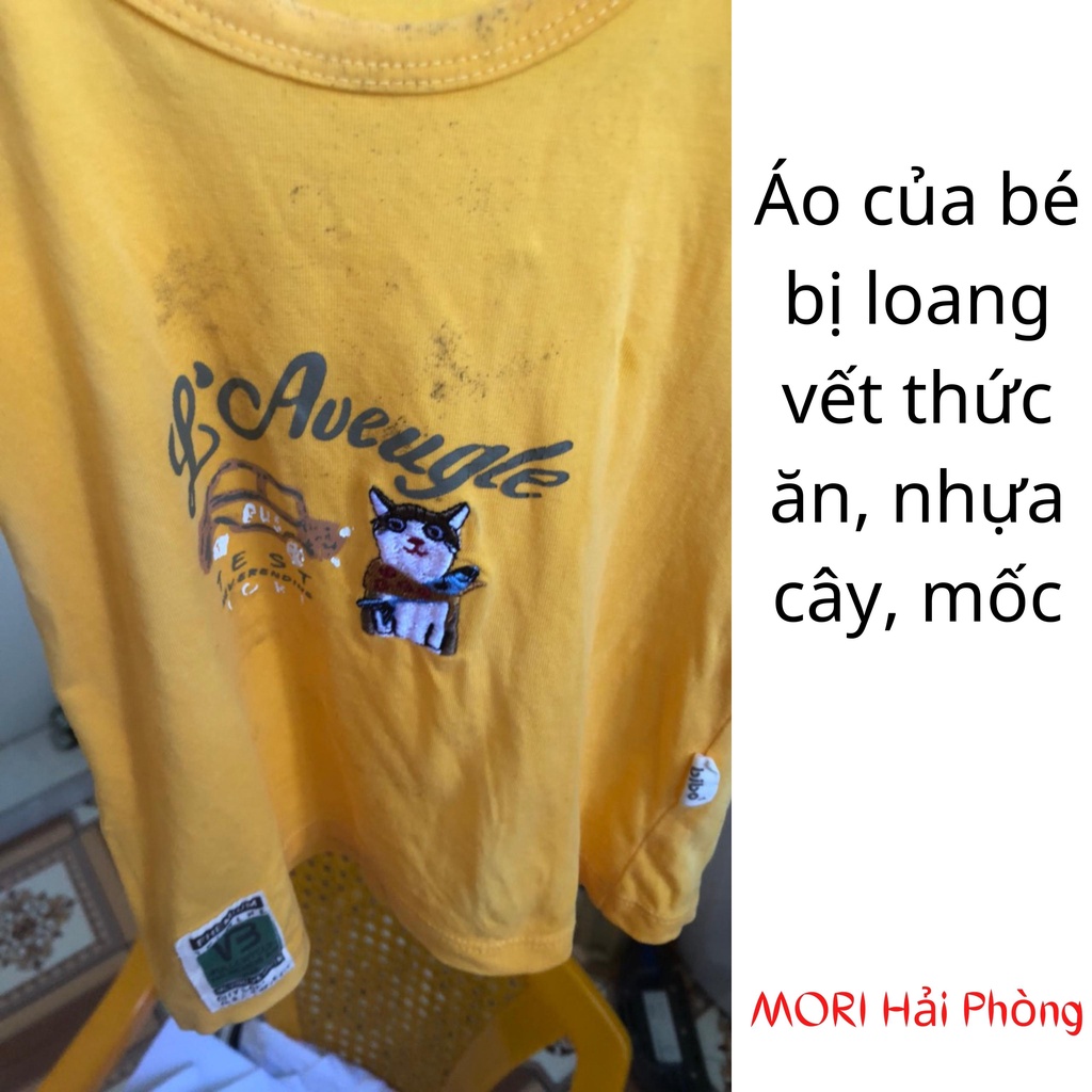 Tẩy quần áo màu MORI, combo thuốc tẩy trắng quần áo cực hiệu quả