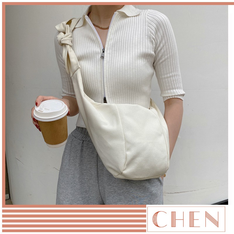 Túi Tote Đeo Chéo Vải Canvas Nữ CHEN phong cách retro mới nhất TX62