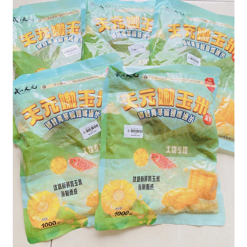 Combo mồi câu trắm trắng gồm 3 món đài câu thích - dahe vị đào - nước xanh - ngô thiên xuyên