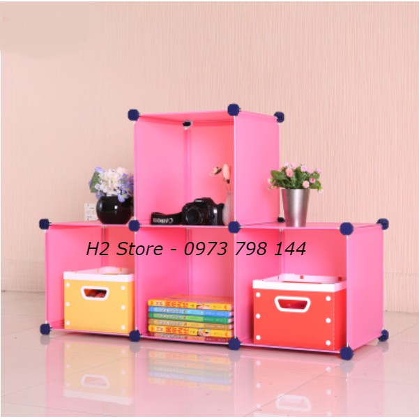 TỦ TRANG TRÍ ĐỂ ĐỔ NHỎ GỌN LẮP GHÉP THÔNG MINH 4 Ô CỬA VÁCH NHIỀU MÀU ĐA NĂNG sâu 37cm