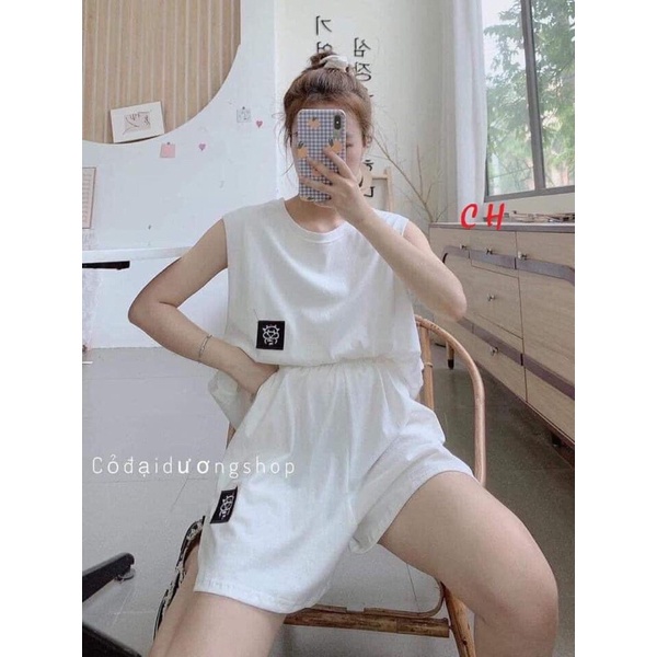 Set bộ tanktop 3 món Chú Bò Unisex ❤ Gồm Tank top 3 lỗ+ Quần Short+ áo bra♥️Chất cotton mịn 🦋Phong cách THỂ THAO HÈ