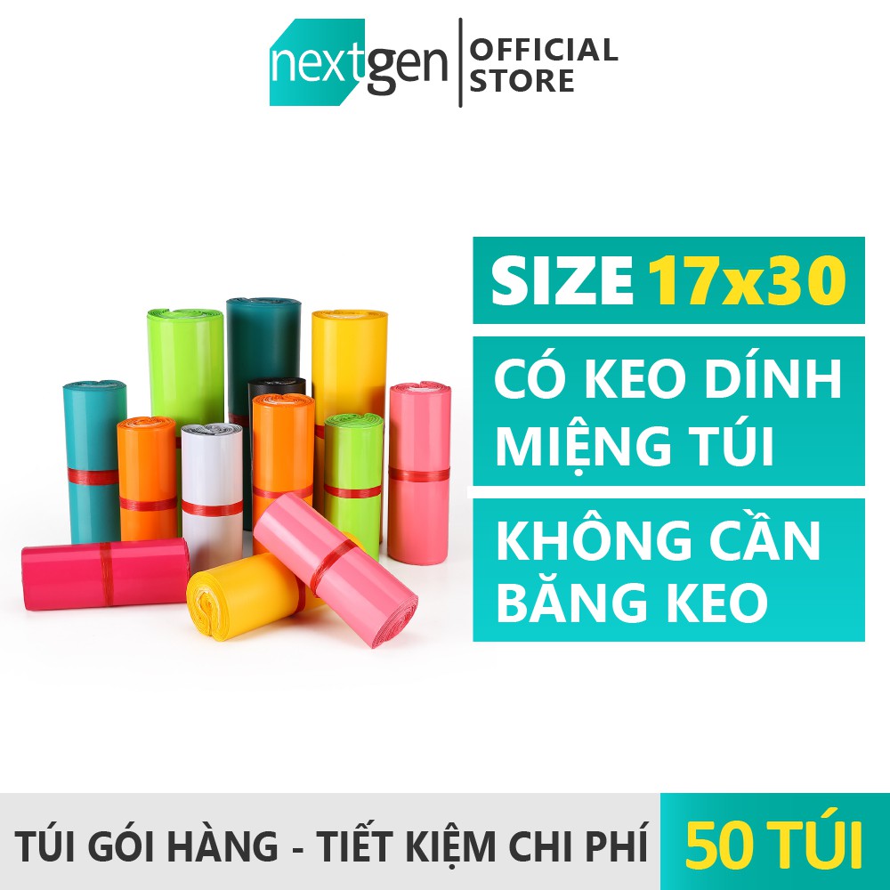 50 Túi size []17x30cm[] Túi gói hàng NEXTGEN thông dụng và tiện lợi cho các shop online.