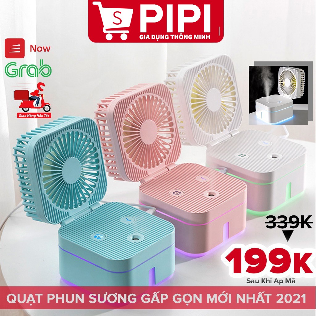 Quạt phun sương mini để bàn gấp gọn đa năng đầu kết nối usb, Quạt mini để bàn văn phòng MẪU MỚI 2021