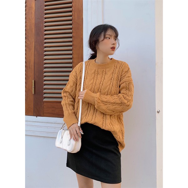 Áo Len Thừng Đan Xoắn Dọc