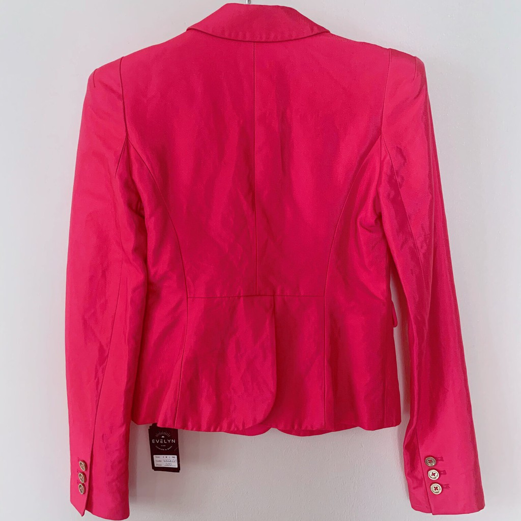 ÁO KHOÁC BLAZER NỮ - JUICY COUTURE – HỒNG NEON – SIZE XS – 2 TÚI BÊN – ĐÓNG CÚC TRƯỚC – DÀI TAY – FIT LADY <55KG