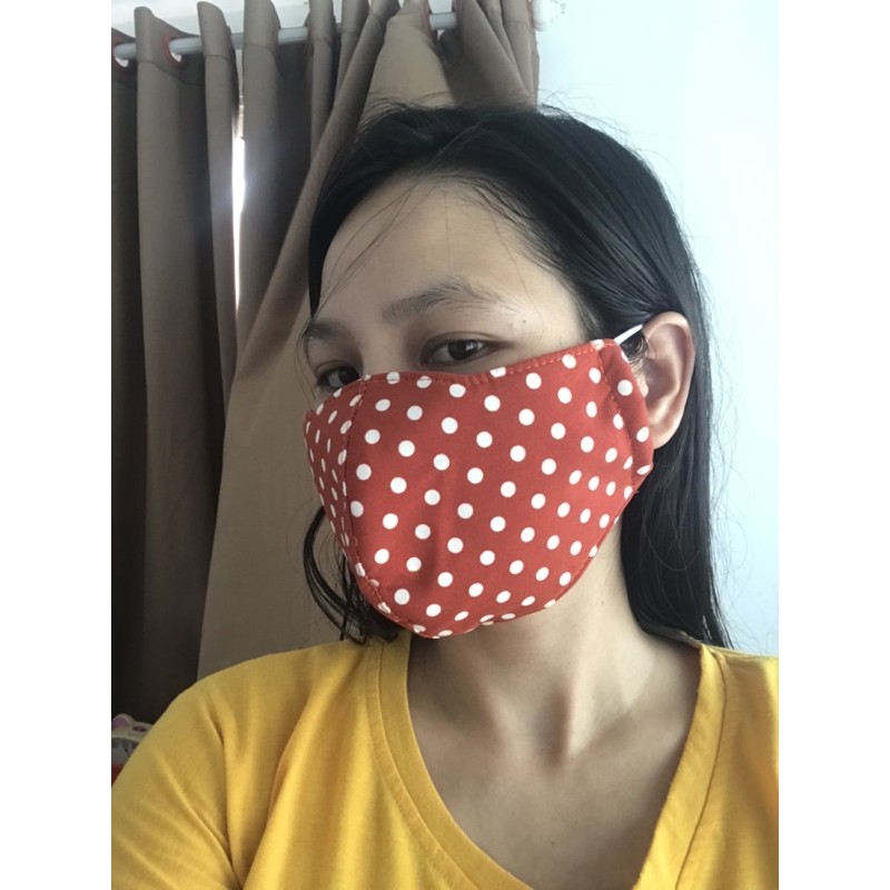 KHẨU TRANG VẢI 2 lớp - chấm bi | BigBuy360 - bigbuy360.vn