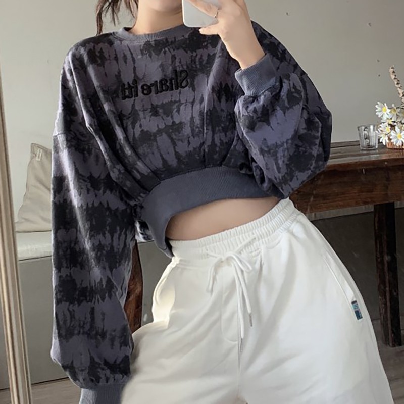 Áo croptop dáng rộng thiết kế mới thời trang mùa xuân thu theo phong cách âu mỹ cho nữ 2021 | BigBuy360 - bigbuy360.vn