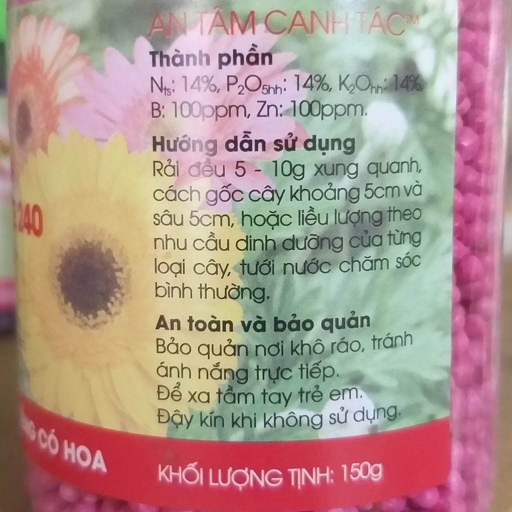 Phân RYNAN 240 Tan Chậm Thông Minh (150g), Phân Bón NPK 14-14-14+TE, chuyên dùng cho Hoa Lan, Bonsai