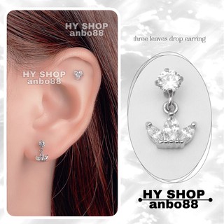 Khuyên tai Bông tai titan thả cánh hoa kim siêu bền không dị ứng không gỉ không đen khuyên tai unisex cho nam nữ