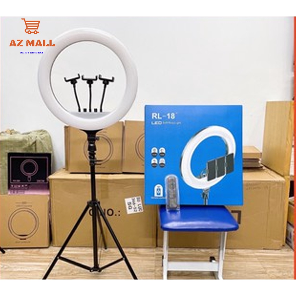 Đèn Livestream size 45 3 kẹp điện thoai, Phù hợp cho Livestream, Spa làm đẹp, tặng kèm chân bảo hành đổi mới