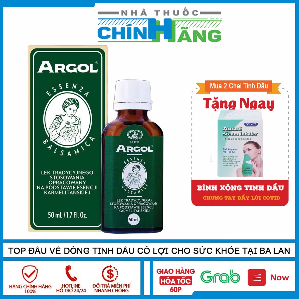 Tinh Dầu Argol Essenza Balsamica - Giúp giảm tiết đờm, giảm ho, giảm khàn giọng - Hộp 50ml