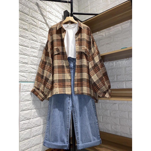 áo carro sơ mi form rộng hot chất kate mềm