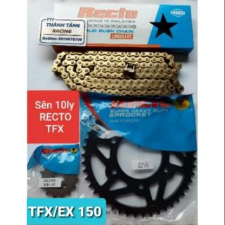 NHÔNG SÊN DĨA bộ cho xe TFX/EXCITER 150 sên vàng RECTO 10ly DĨA 47T nhông 13T 14T 15T 16T