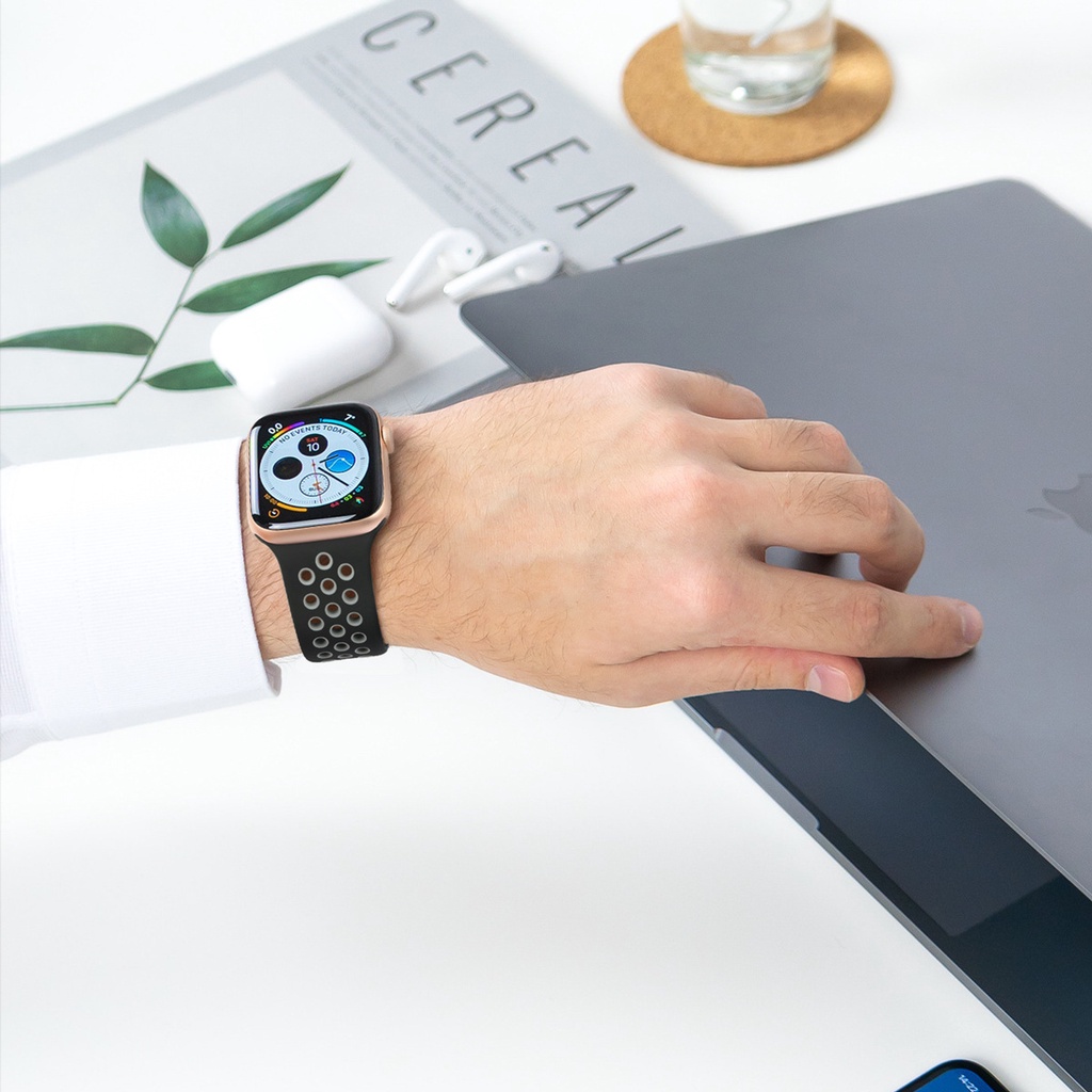 For Apple Watch Strap series 6 5 4 3Nike two-color silicone 38/40/42/44mmiwatch  strap