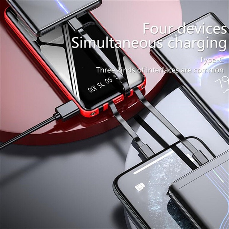 Sạc Dự Phòng Dung Lượng Lớn 20000MAh 4 Giao Diện Có Đèn LED Hiển Thị Cho IOS / Android