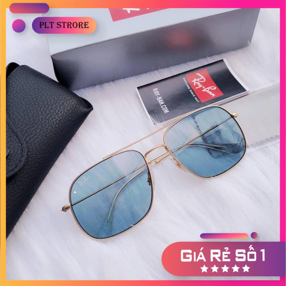 Kính mát Rayban RB3595 901380 (56-17-140) mắt xanh, viền kim loại vàng Full Box ⚜️Hàng Authentic⚜️