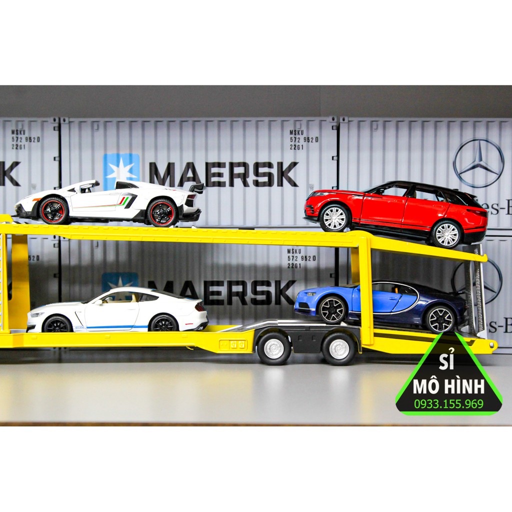 [ Sỉ Mô Hình ] Xe mô hình đầu kéo container Mercedes 1:32 Vàng