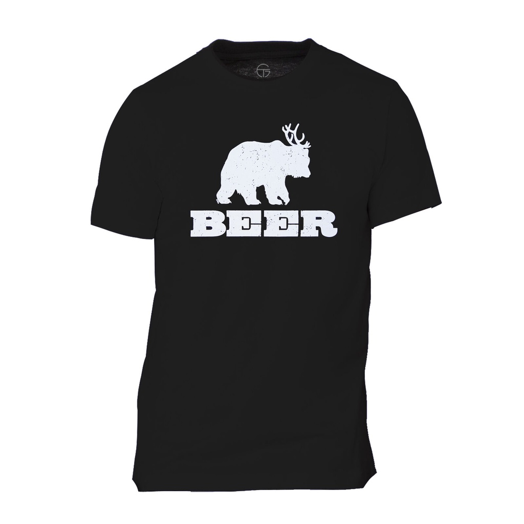 Bear + Deer = Popular Beer House Slim Fit Cool Tee Shirt