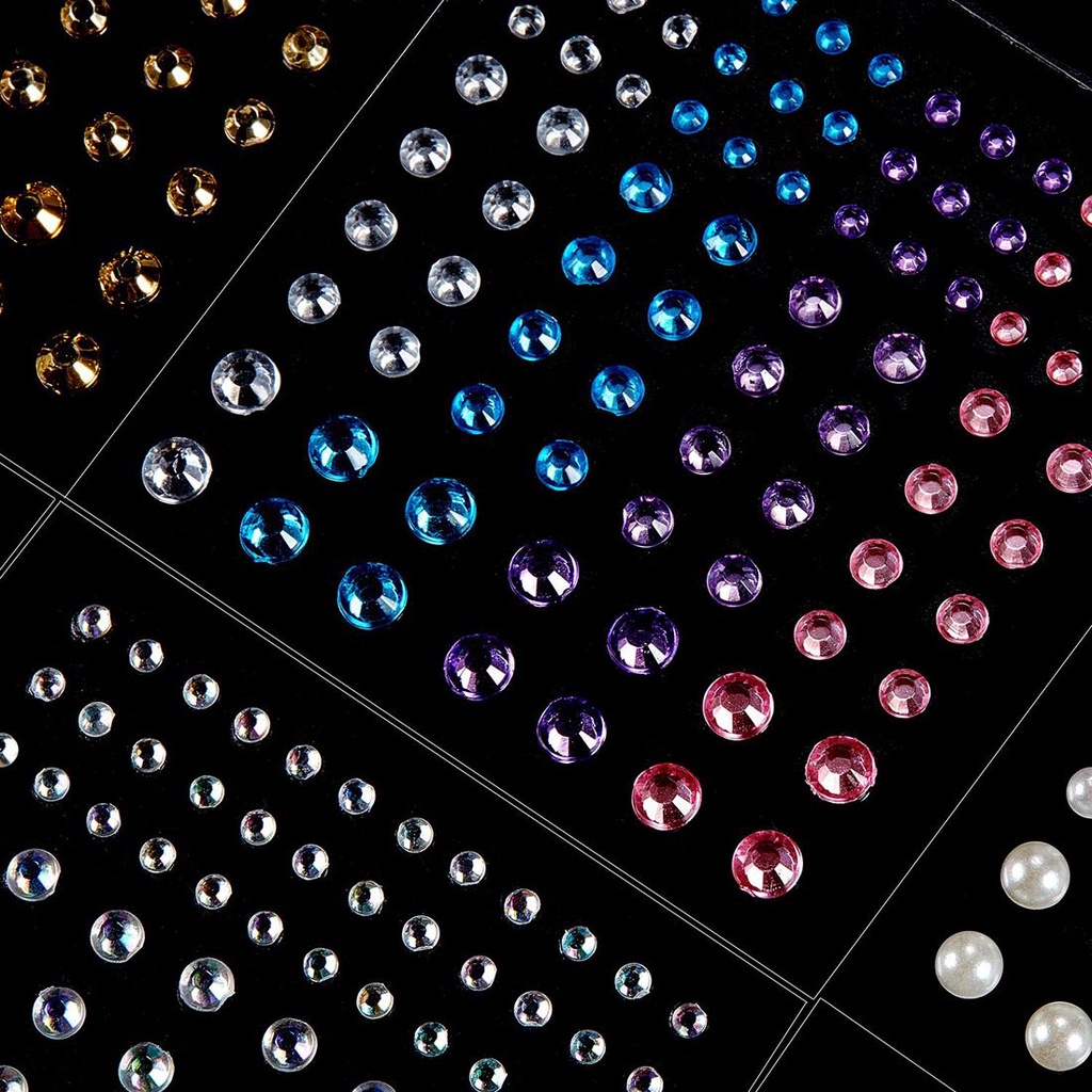 Mixed Rhinestone Stickers Glitter Jewelry Stickers Face Body Colored Diamonds Women Eyes Shadow  Party 1PC 3D Nail Art Decoration Face Decal Festival Makeup Decoration
