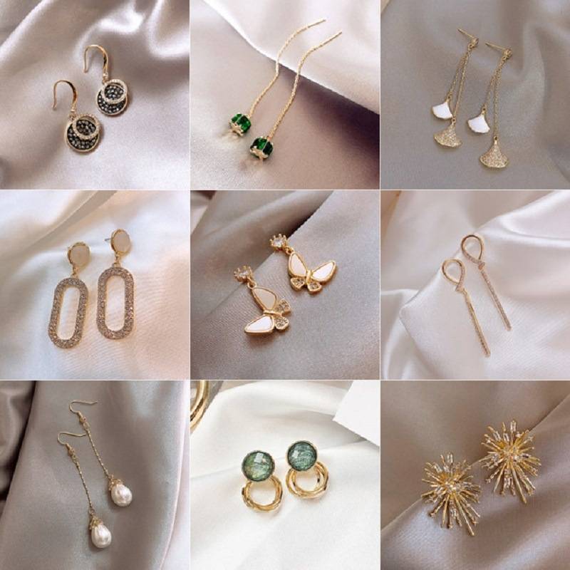 Villanelle Accessories 925 Khí chất kim bạc Bông tai dài tua rua Hàn Quốc Ngọc trai mới Hoa tai kim cương tất cả phù hợp với phụ nữ