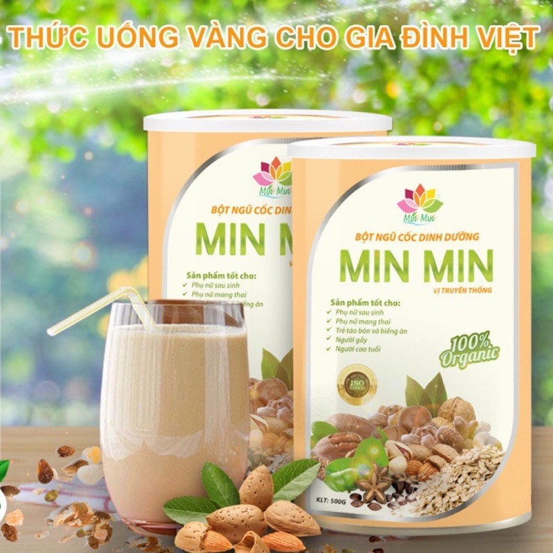 CHÍNH HÃNG Ngũ Cốc Lợi Sữa Min Min - Mẫu mới 29 loại Hạt, Bột Ngũ Cốc Min Min (500GAM), dành cho mẹ bầu và mẹ nuôi con b