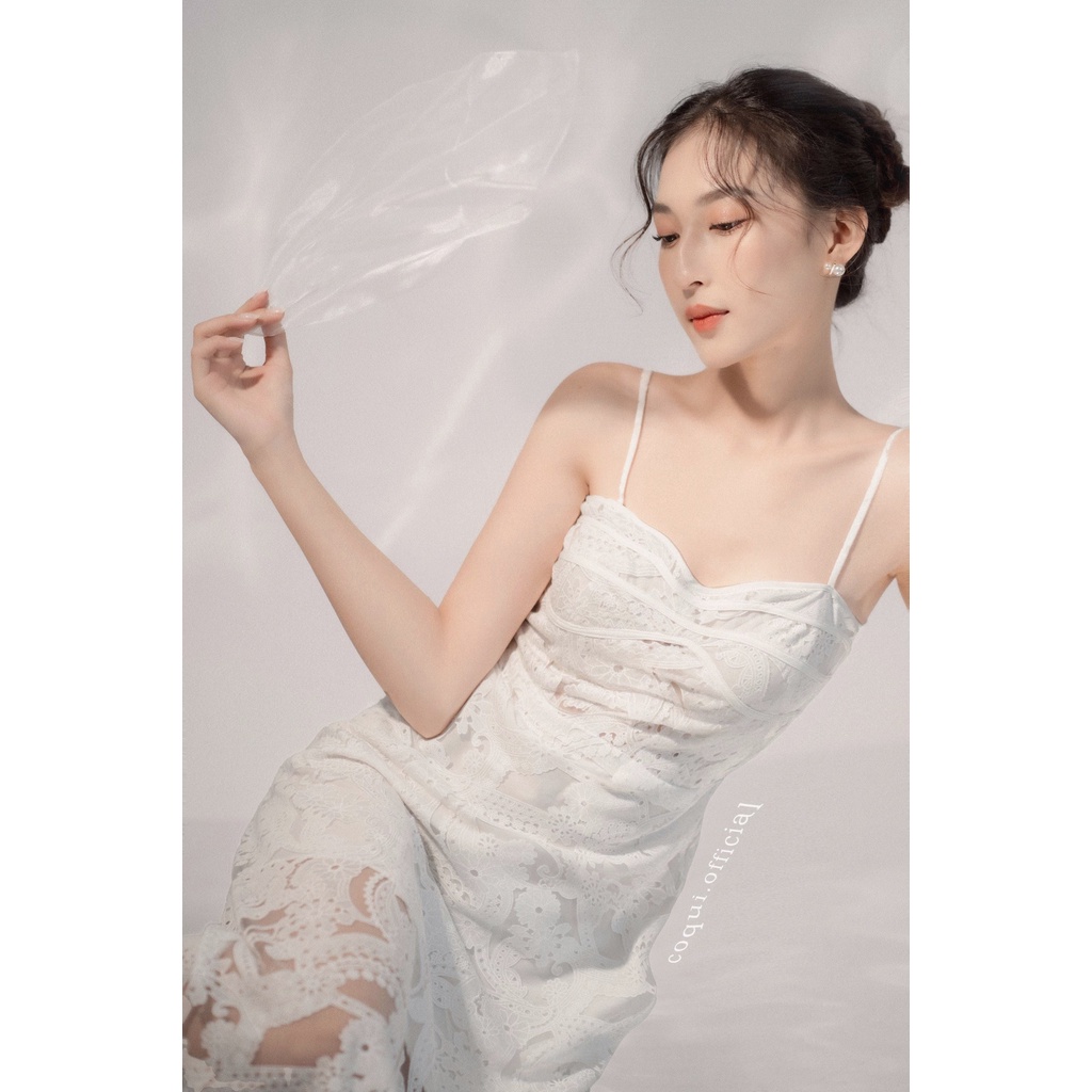 COQUI - Đầm dài voan thêu cúp ngực - Eliza Dress
