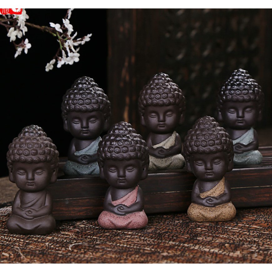 Tượng phật Thích Ca 🎁FREESHIP🎁 Tượng phật gốm sứ cát tím -Tượng phật trang trí xe hơi, tiểu cảnh | BigBuy360 - bigbuy360.vn