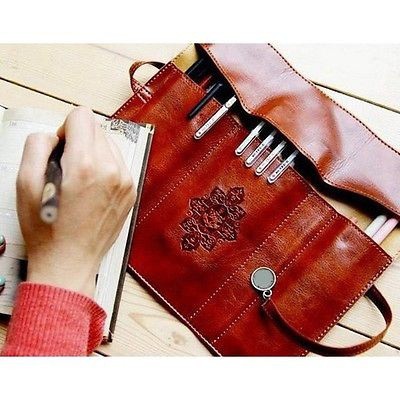 Túi Đựng Bút, Mỹ Phẩm Bằng Da Theo Phong Cách Retro Ốp