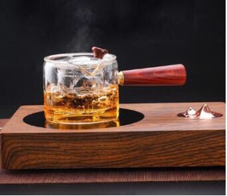 Ấm trà thủy tinh quai gỗ 400ml