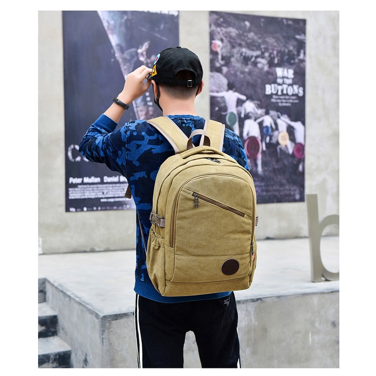 Ba lô vải canvas thời trang cá tính trẻ trung