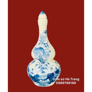 Nậm gốm sứ Bát Tràng cao cấp vẽ tay hoạ tiết sen
