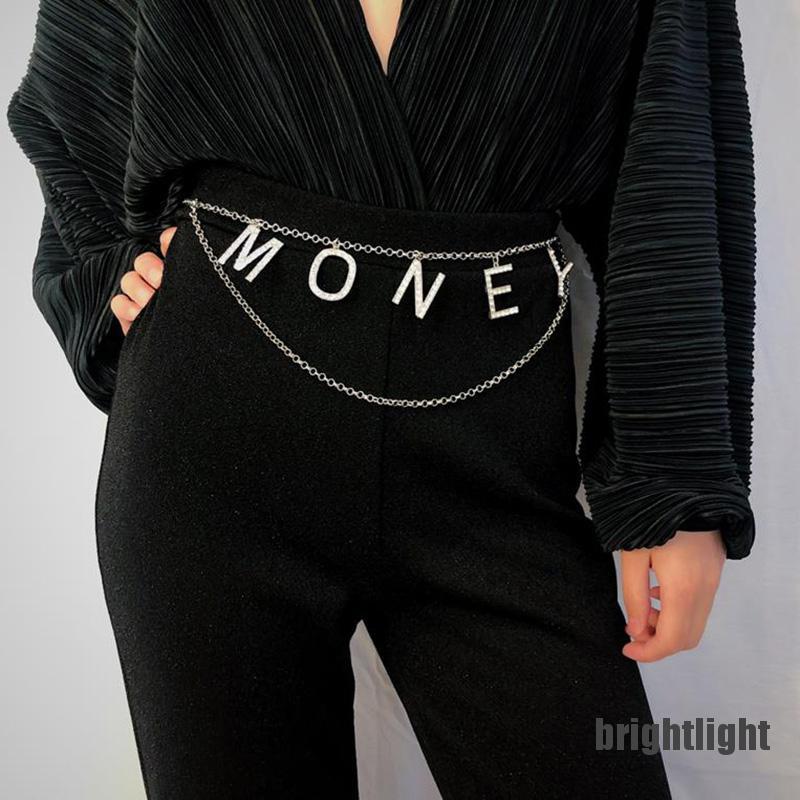 Thắt Lưng Dây Xích Đính Pha Lê Nhân Tạo Cổ Điển