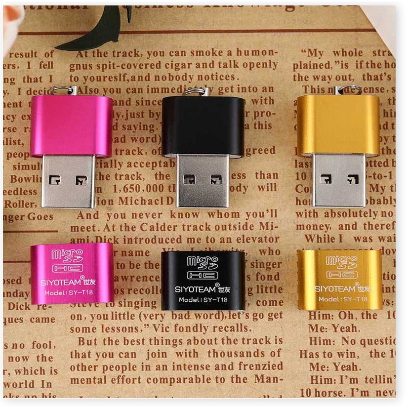 Đầu đọc thẻ nhớ  1 ĐỔI 1   Đầu đọc thẻ nhớ USB 2.0 cho Micro TF, thiết kế nhỏ gọn, có thể dùng treo móc khóa 7282