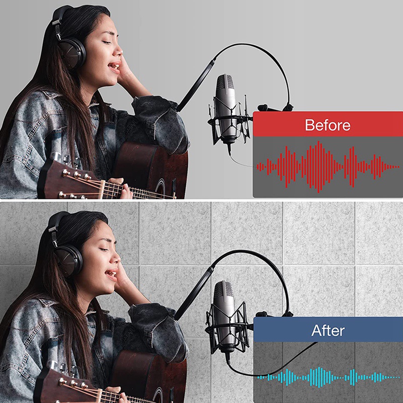 Set 12 Tấm Đệm Cách Âm Tự Dính 12X12X0.4 inch Cho Bảng Điều Khiển Acoustic