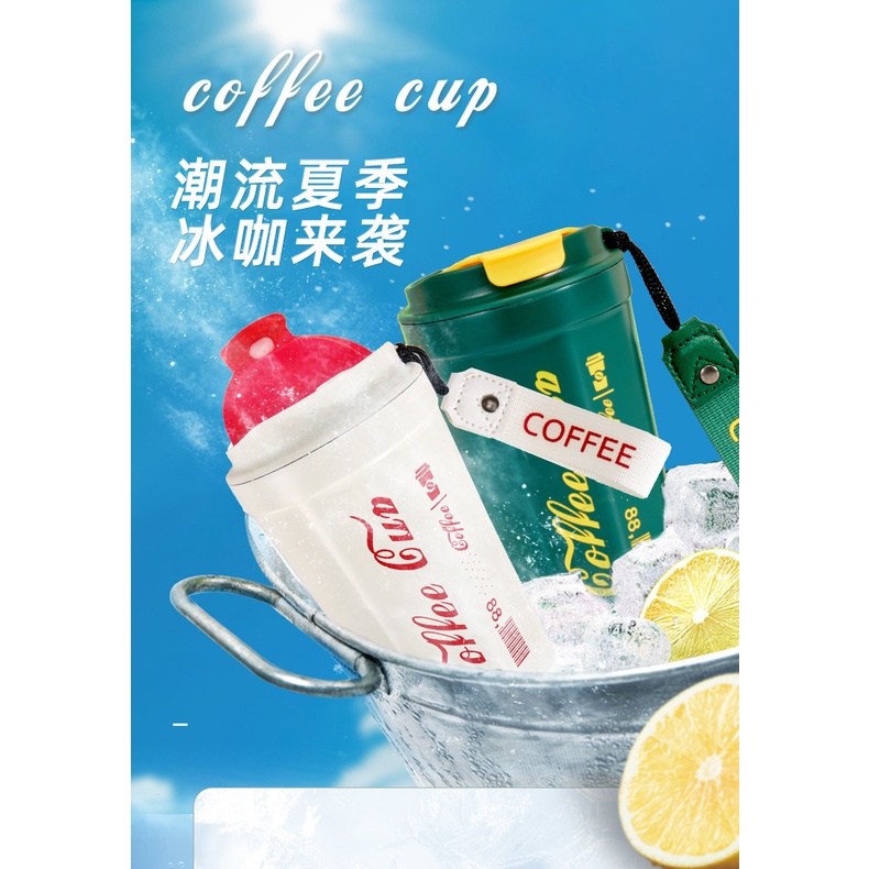 Bình iNox Giữ Nhiệt 380ml Có Dây Đeo VACUUM BOTTLE Coffe Cup