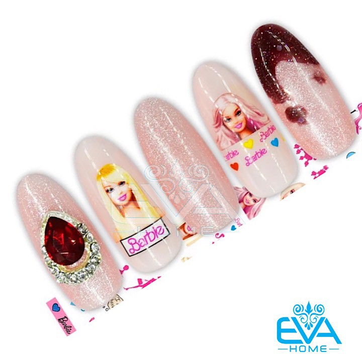 Decal Dán Móng Tay 3D Nail Sticker Hoạ Tiết Hoạt Hình Búp Bê Barbie EB104