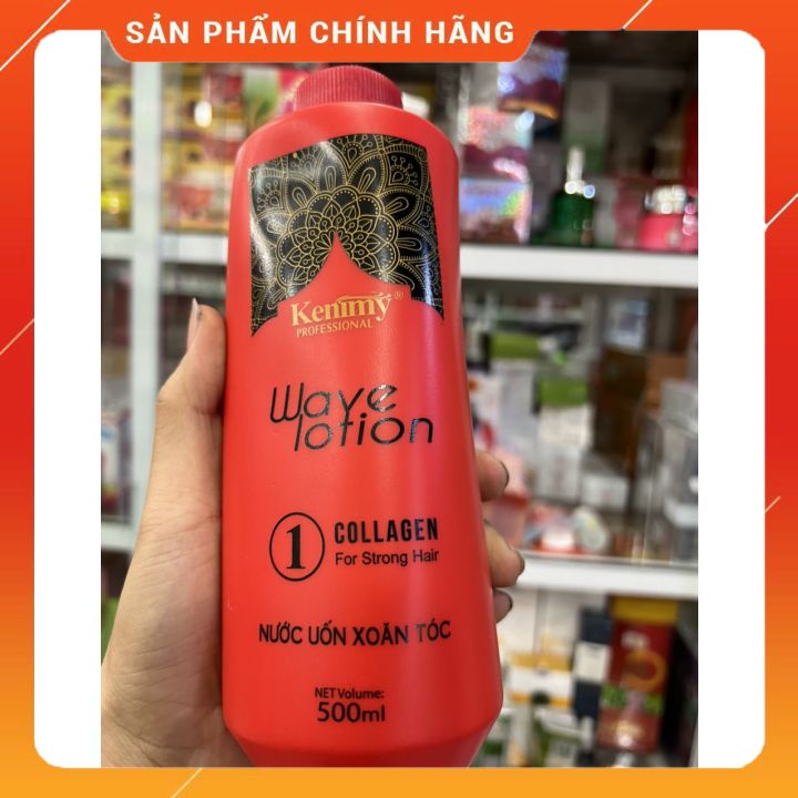 UỐN LẠNH KENIMY COLLAGEN HƯƠNG THƠM 500ML*2 CHAI MÀU ĐỎ -UẤN MAU QUĂN - GIỮ NẾP LÂU -KHÔNG KHÔ TÓC DÀNH CHO SALON TÓC